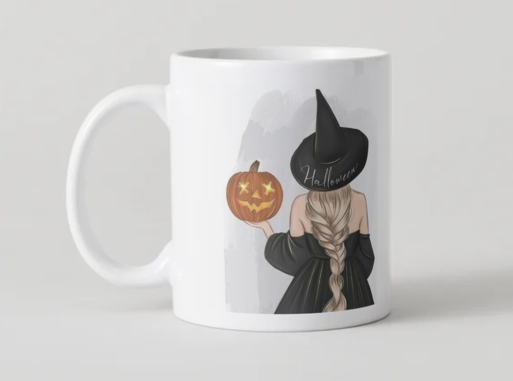 Mug Halloween – Sorcière & Citrouille