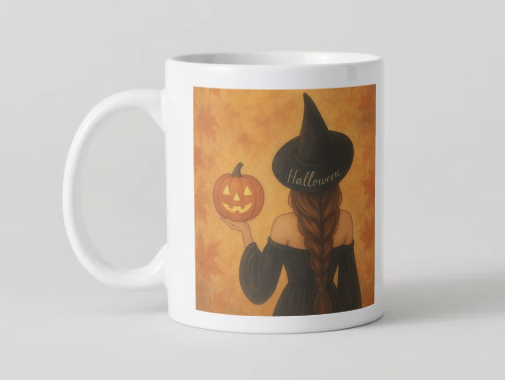 Mug Halloween – Sorcière & Citrouille – Image 2